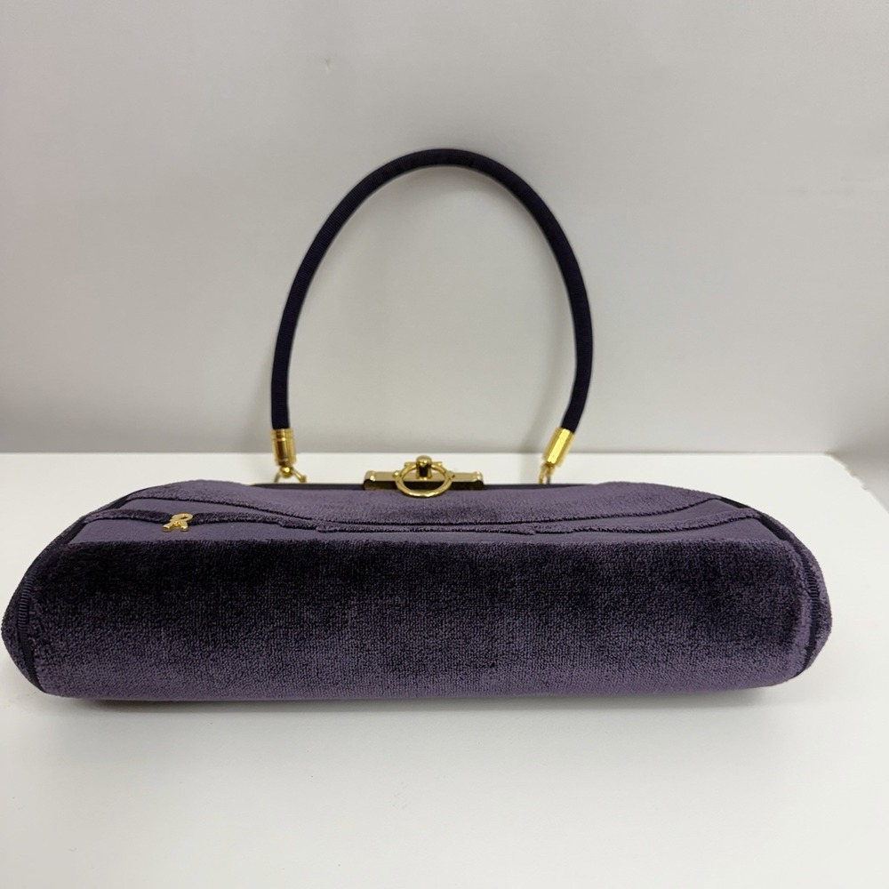 Vintage Roberta di Camerino Bag Purse Purple Velvet Rare Design Color & Style - Picture 9 of 15